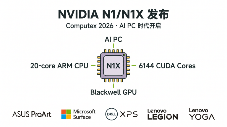 NVIDIA N1/N1X ARM芯片Computex 2026发布概念图