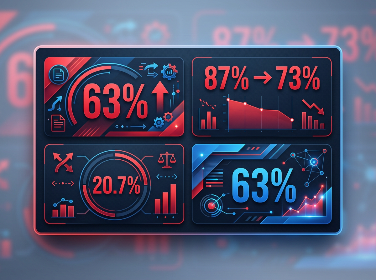 关键数据：63%检索依赖率、87.1%→73.0%分数暴跌、20.7%最大差距