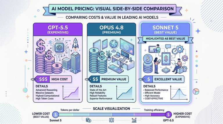 AI 模型价格对比图 - Sonnet 5 vs Opus 4.8 vs GPT-5.5