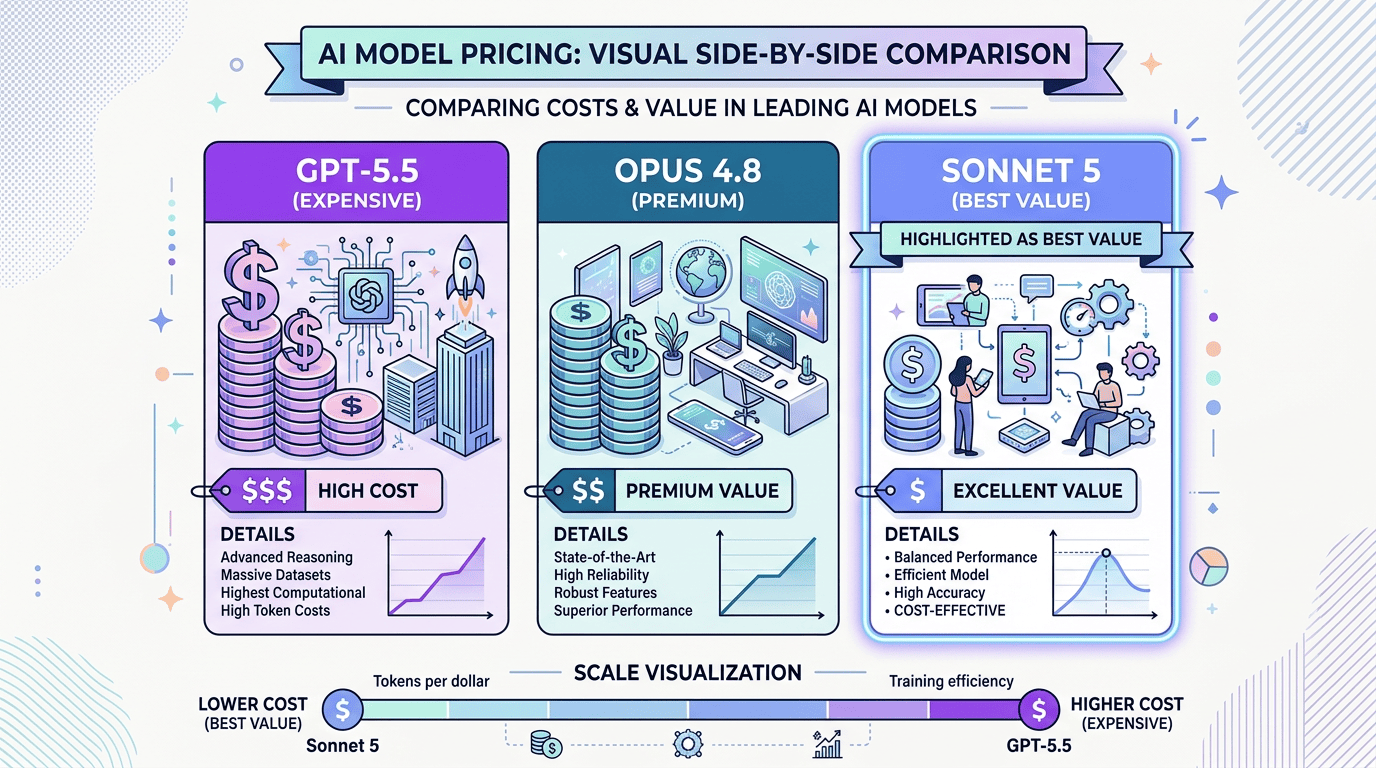 AI 模型价格对比图 - Sonnet 5 vs Opus 4.8 vs GPT-5.5