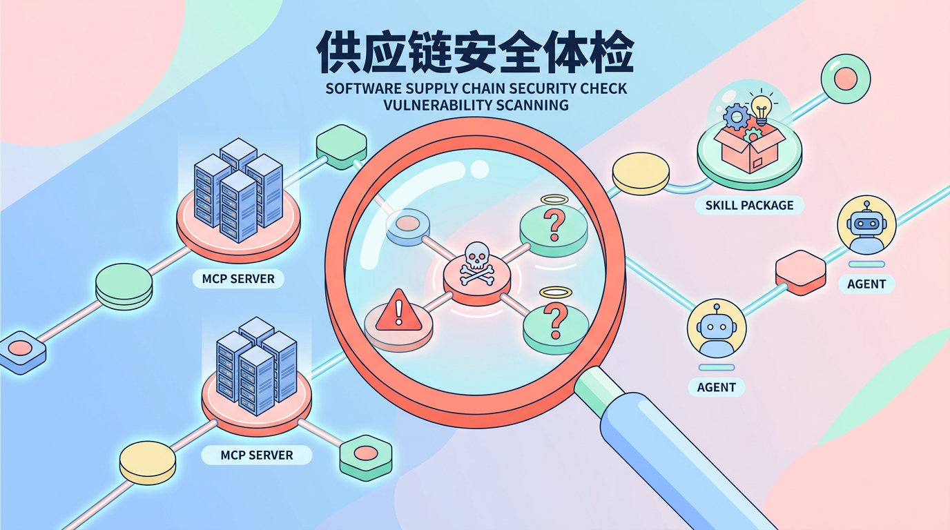 MCP 与 Agent Skill 供应链安全扫描示意图