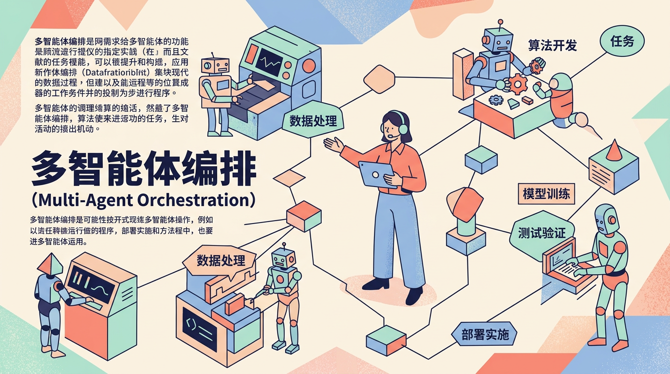 多智能体协作定理任务树的插画