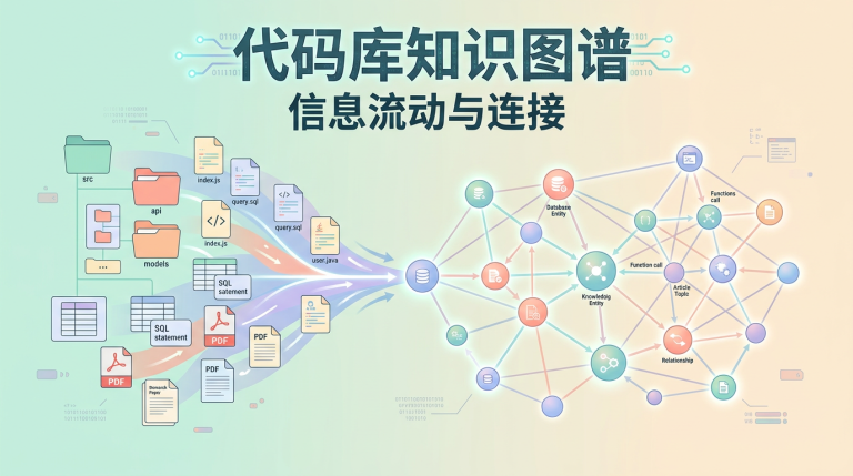 代码库转化为知识图谱的插画