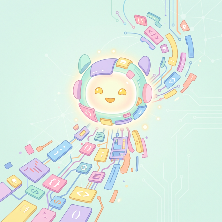 nanochat 用代码块拼装出 ChatGPT 的封面图