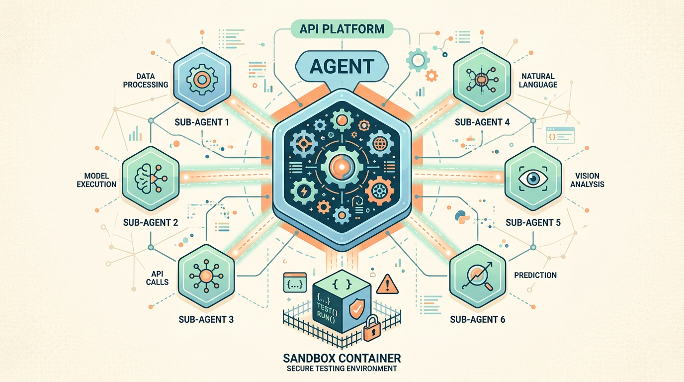 OpenAI Agents API 公测封面：AI Agent 平台概念图