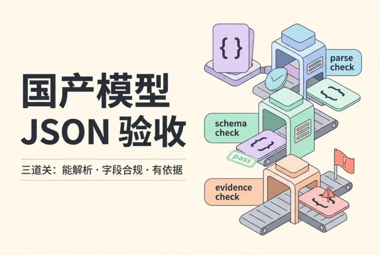 JSON 文档依次通过解析、字段、依据三道验收关